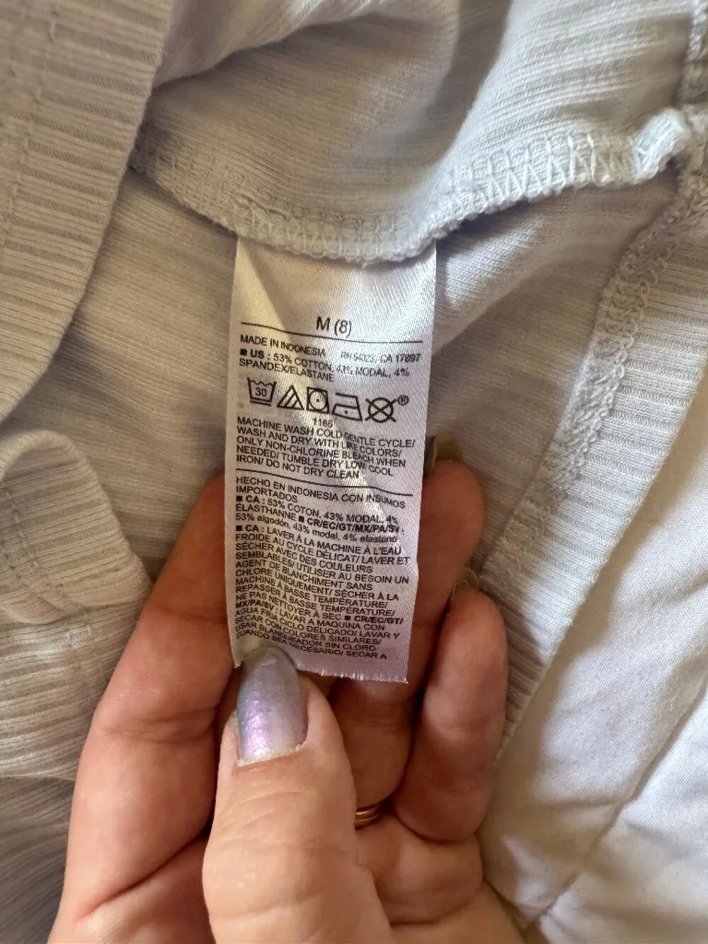 Old Navy very gently